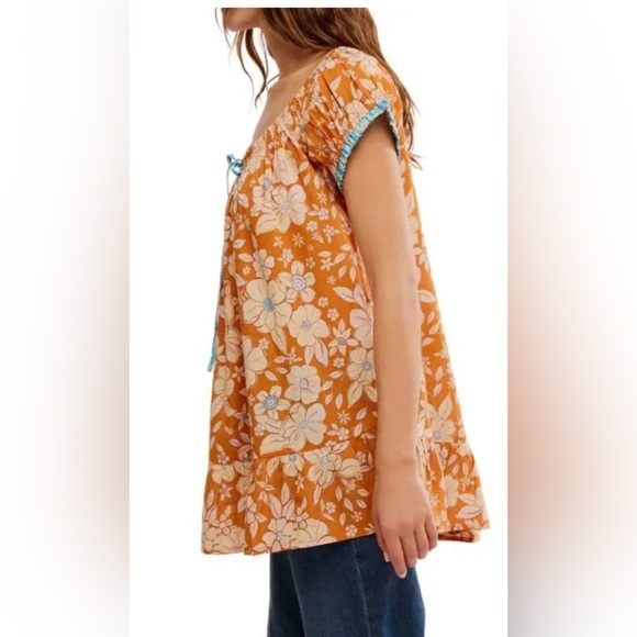 NWOT Free People Frankie Honey Ginger Floral Tunic. - Picture 4 of 5